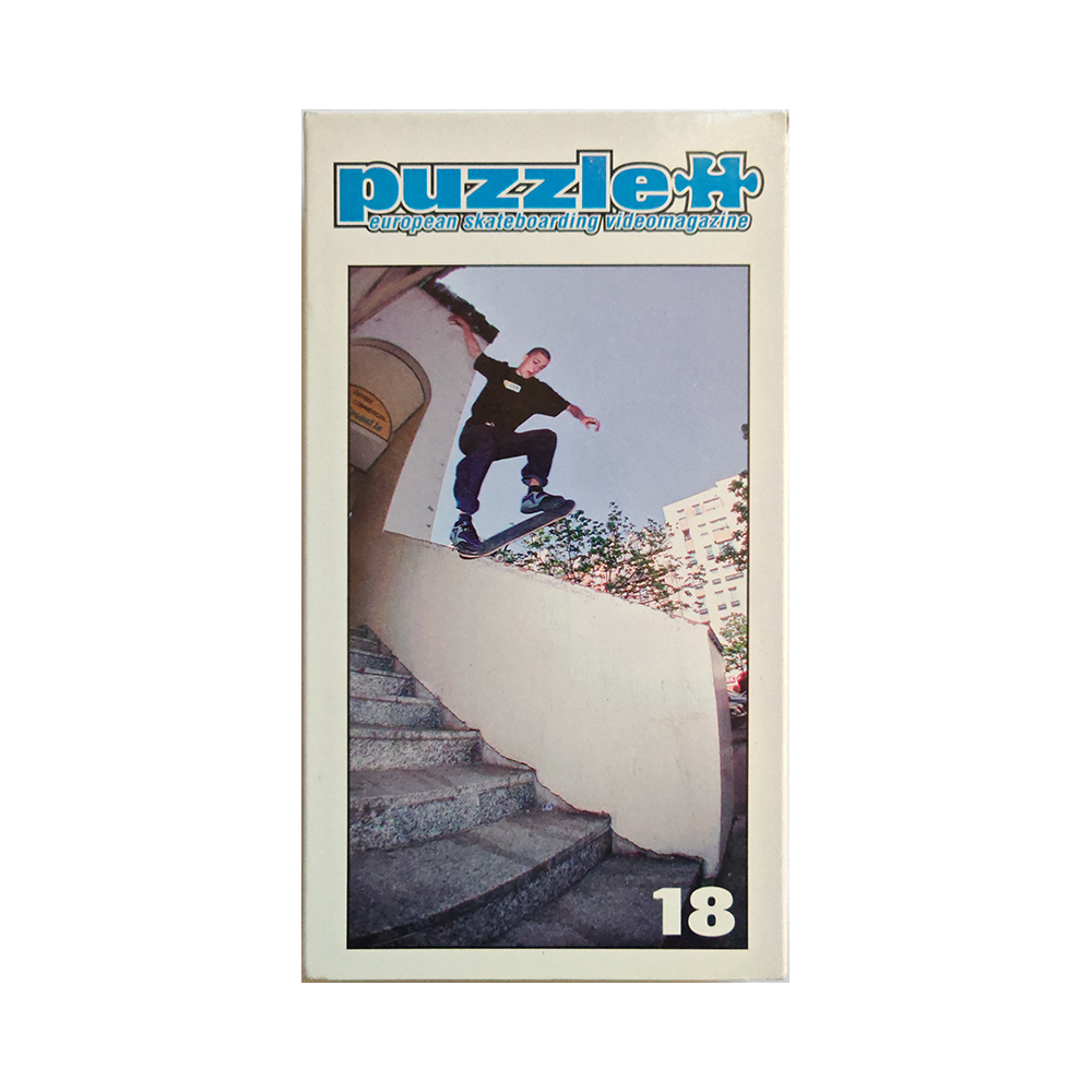 Cover of the VHS skate video Puzzle European skateboarding Video Magazine, issue 18