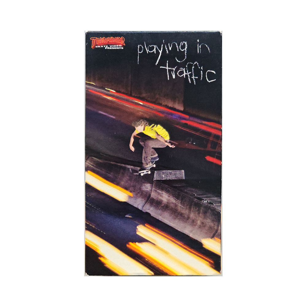 Cover of the VHS skate video Thrasher issue 19, Playing in Traffic