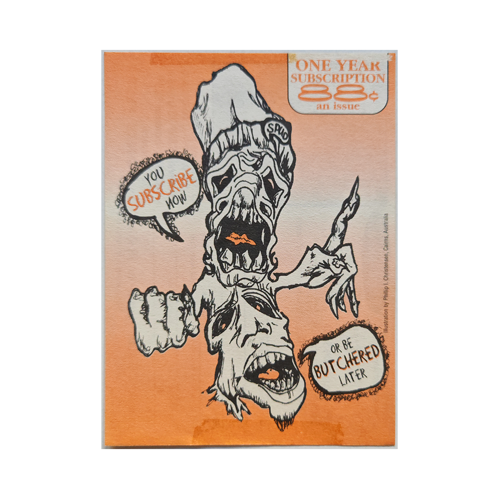 Suscription card from the skateboarding magazine Thrasher Magazine