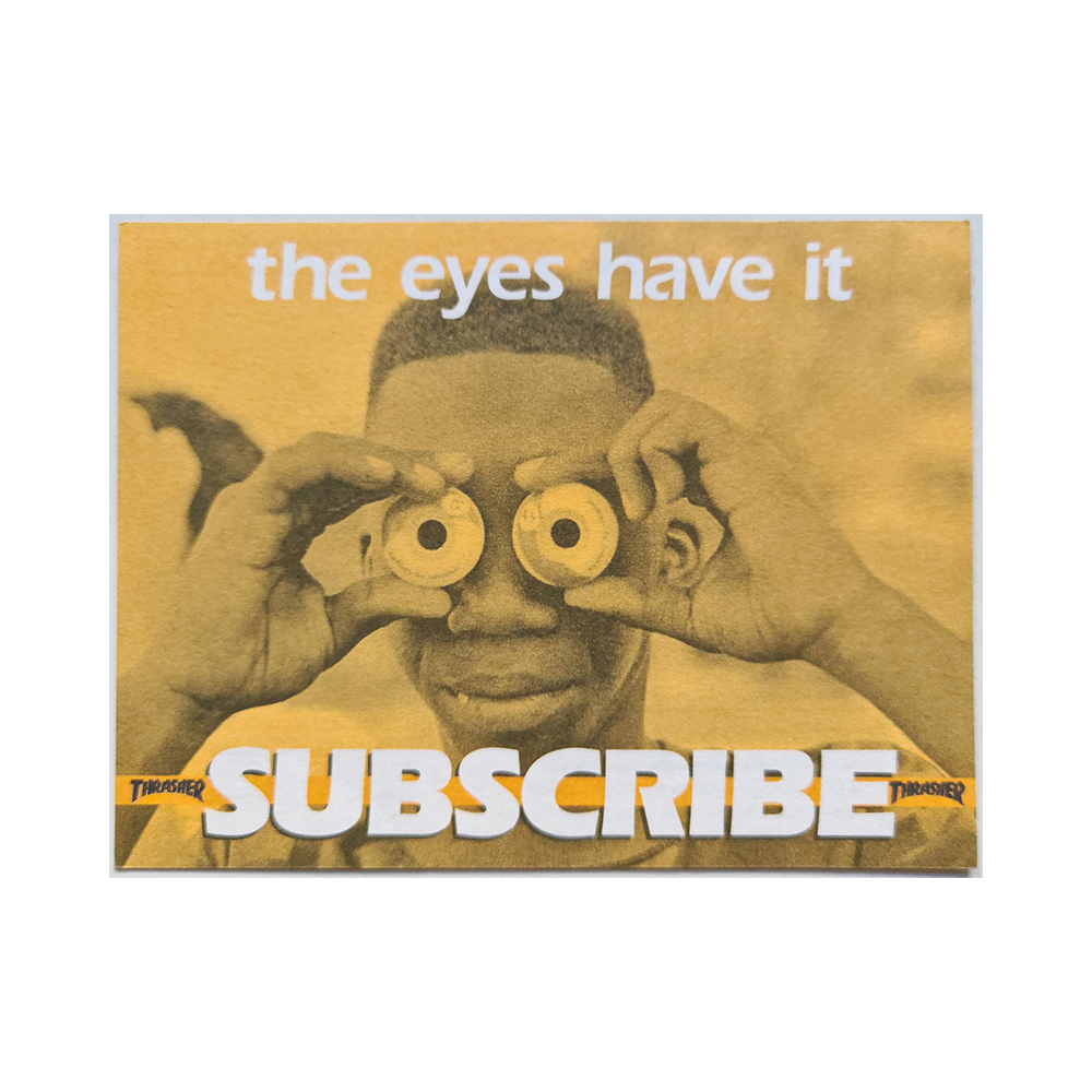 Suscription card from the skateboarding magazine Thrasher Magazine
