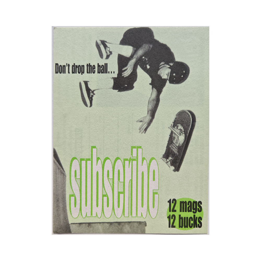 Suscription card from the skateboarding magazine Thrasher Magazine