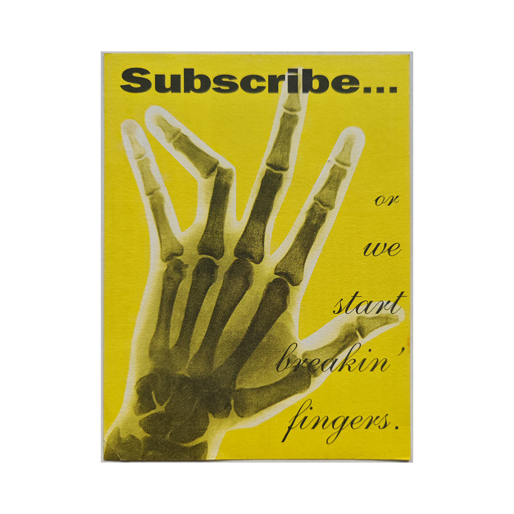 Suscription card from the skateboarding magazine Thrasher Magazine