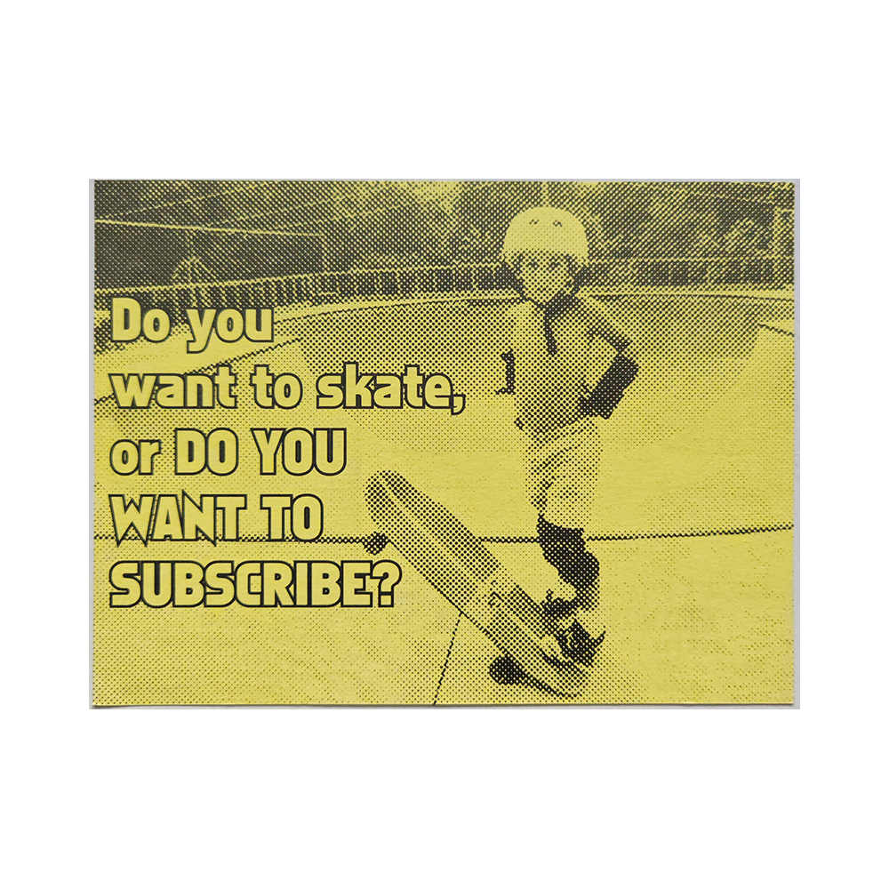 Suscription card from the skateboarding magazine Thrasher Magazine