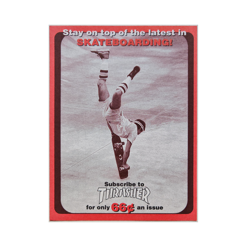 Suscription card from the skateboarding magazine Thrasher Magazine